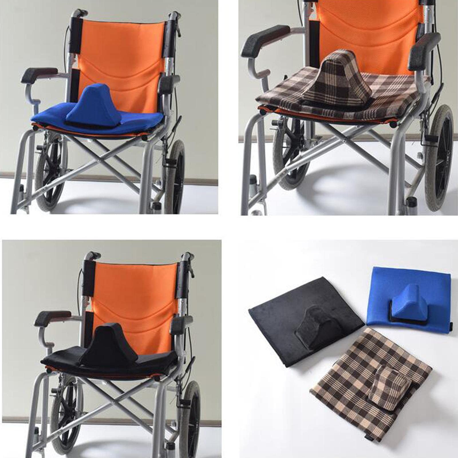 Juego de 2 cojines para silla de ruedas para pacientes, herramienta de posicionamiento, color azul