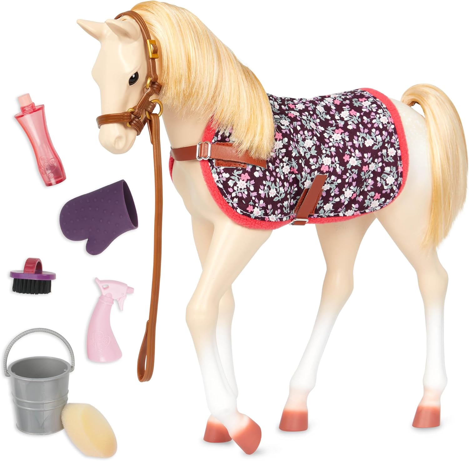 Our Generation – Baby Horse Toy – Grooming Set – 18-inch Doll Accessories – Pretend Play – Toys for Kids Ages 3 & Up – Palomino Foal