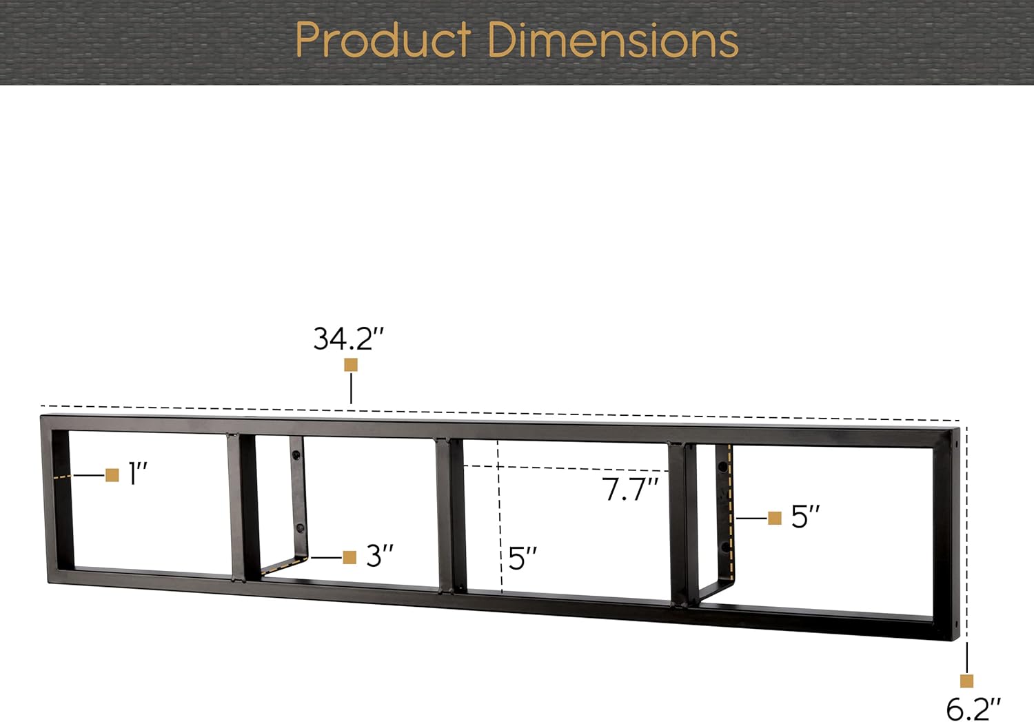 You Have Space Black Floating Shelves for Wall, 34 Inch Video Games, CD, DVD Storage Shelves, Metal Cube Storage Shelf Set of 4