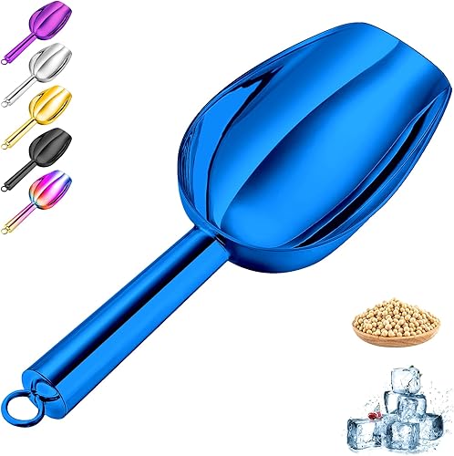 Cuchara de hielo de metal de 3 onzas, pequeña cuchara de hielo de acero inoxidable para máquina de hielo, cubeta de hielo, cocina, congelador, bar,