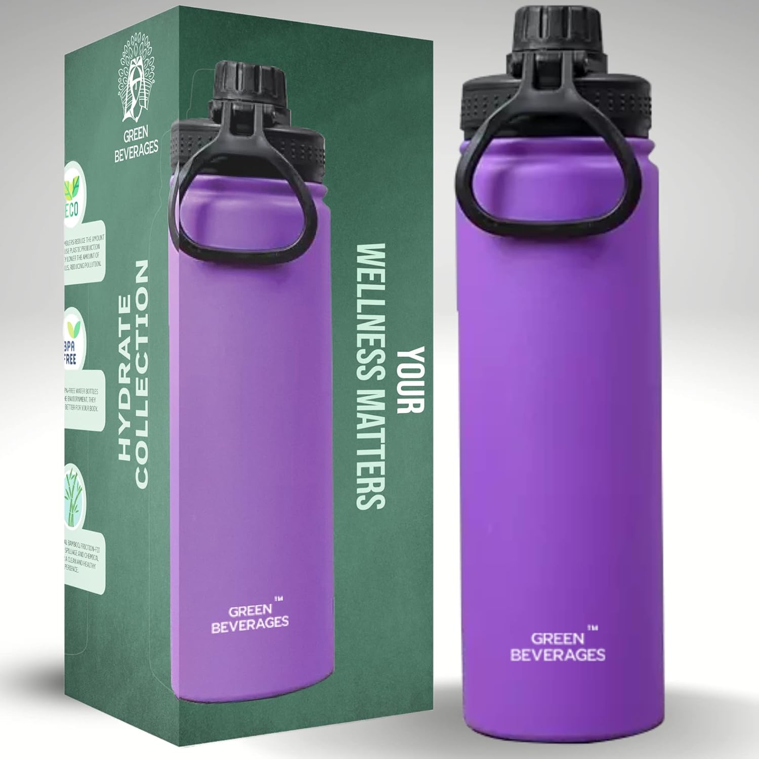 Green Beverages Tumbler 650 ml Double Wall Water Coffee Cup for