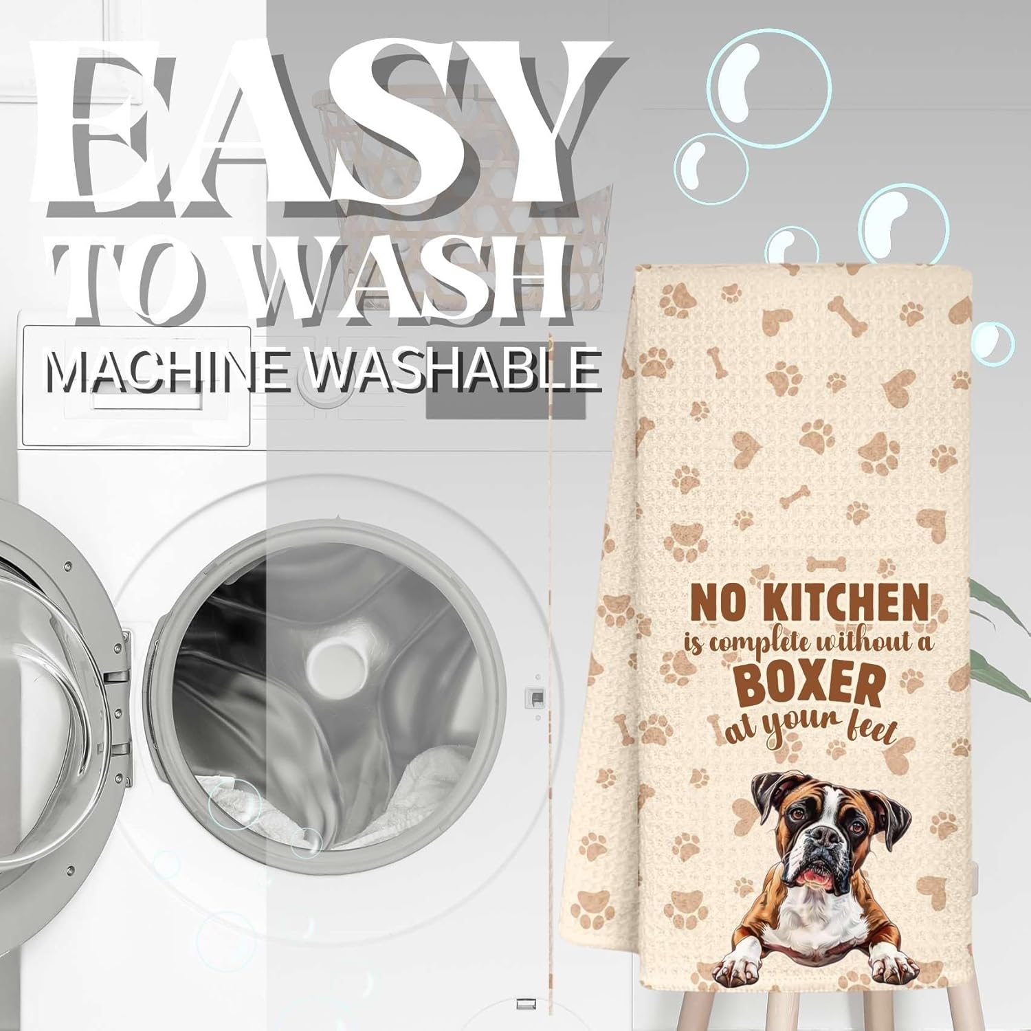InnoBeta Boxer Dog Gifts, Boxer Mom Gifts, Kitchen Towel 2 Pack with Boxer Dog, 16x24 in Microfiber Dish Tea Towel, Hand Towel Gifts for Housewarming, Birthday, Christmas - Image 5