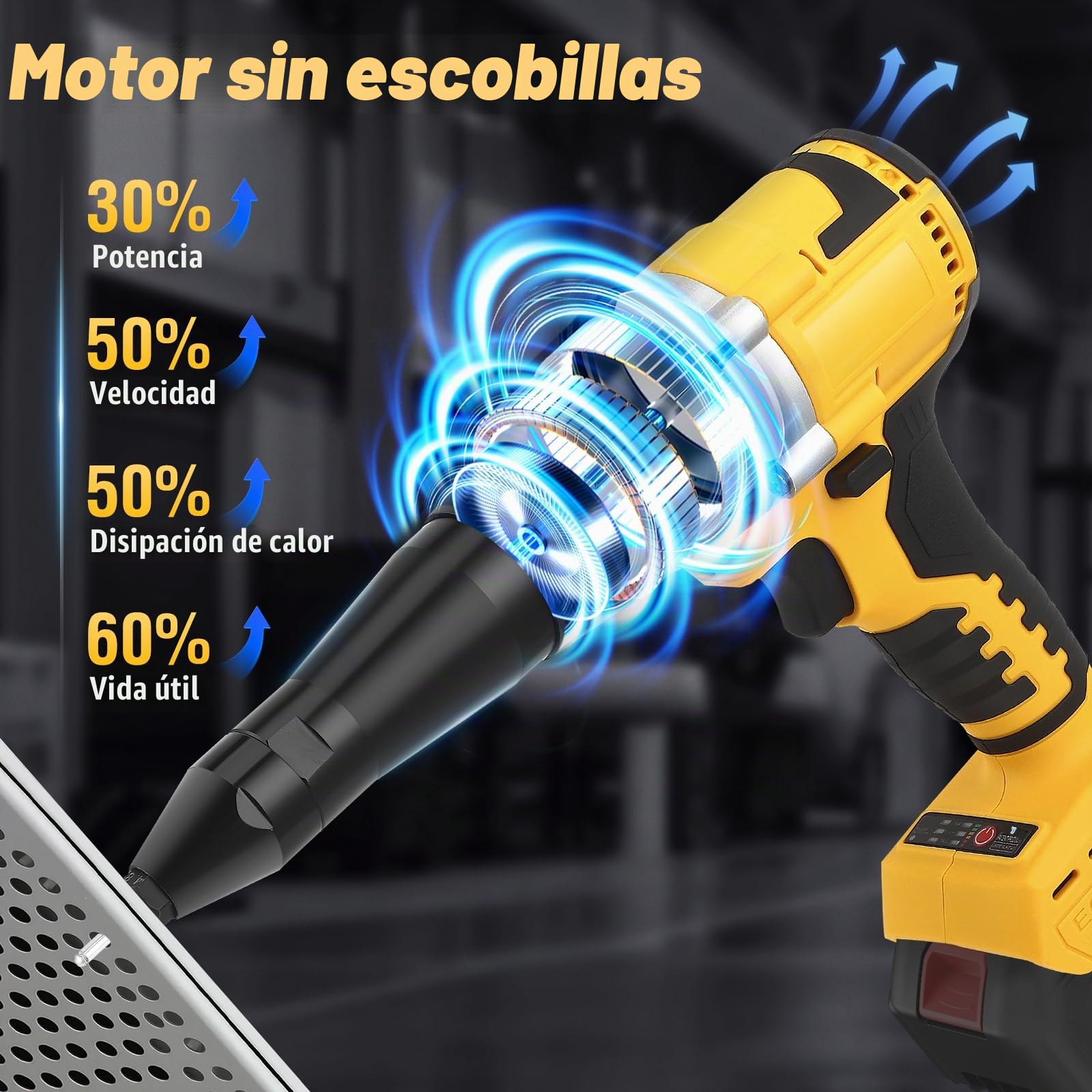 Pistola de remaches eléctrica Akku, compatible con Dewalt 20V (sin batería), pistola de remaches automáticos eléctricos con 40 remaches para remaches de 1/8 de pulgada, 5/32 de pulgada