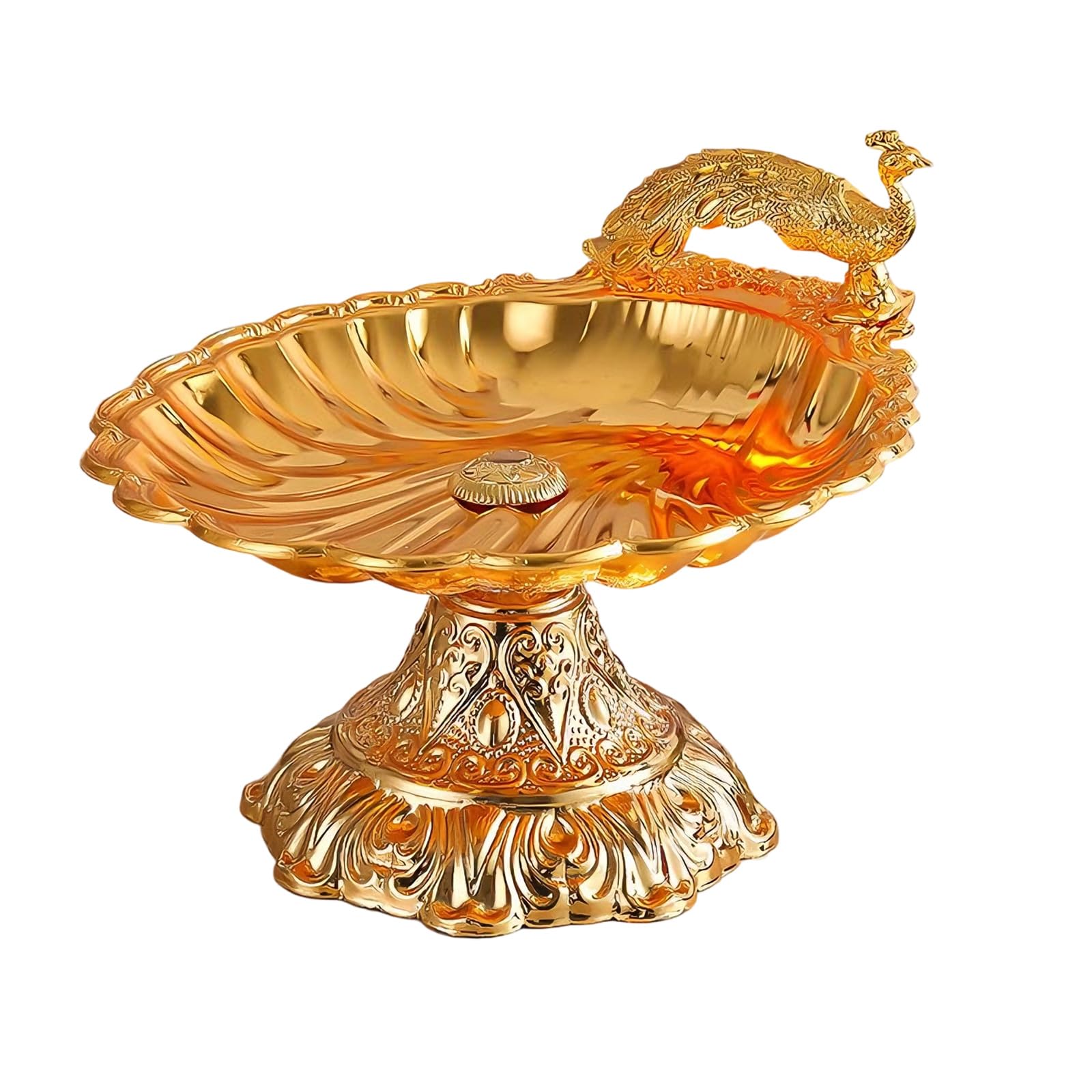 LUCKGONI European Retro Styles Peacocks Shell Snacks Tray For Fruits Nut Dessert Multipurpose Serving Bowl