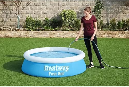 Miniatura 6 de Bestway Juego rápido piscina redonda inflable de 6 x 20 pulgadas, piscina sobre el suelo, instalación de relleno y elevación, construcción Tritech,