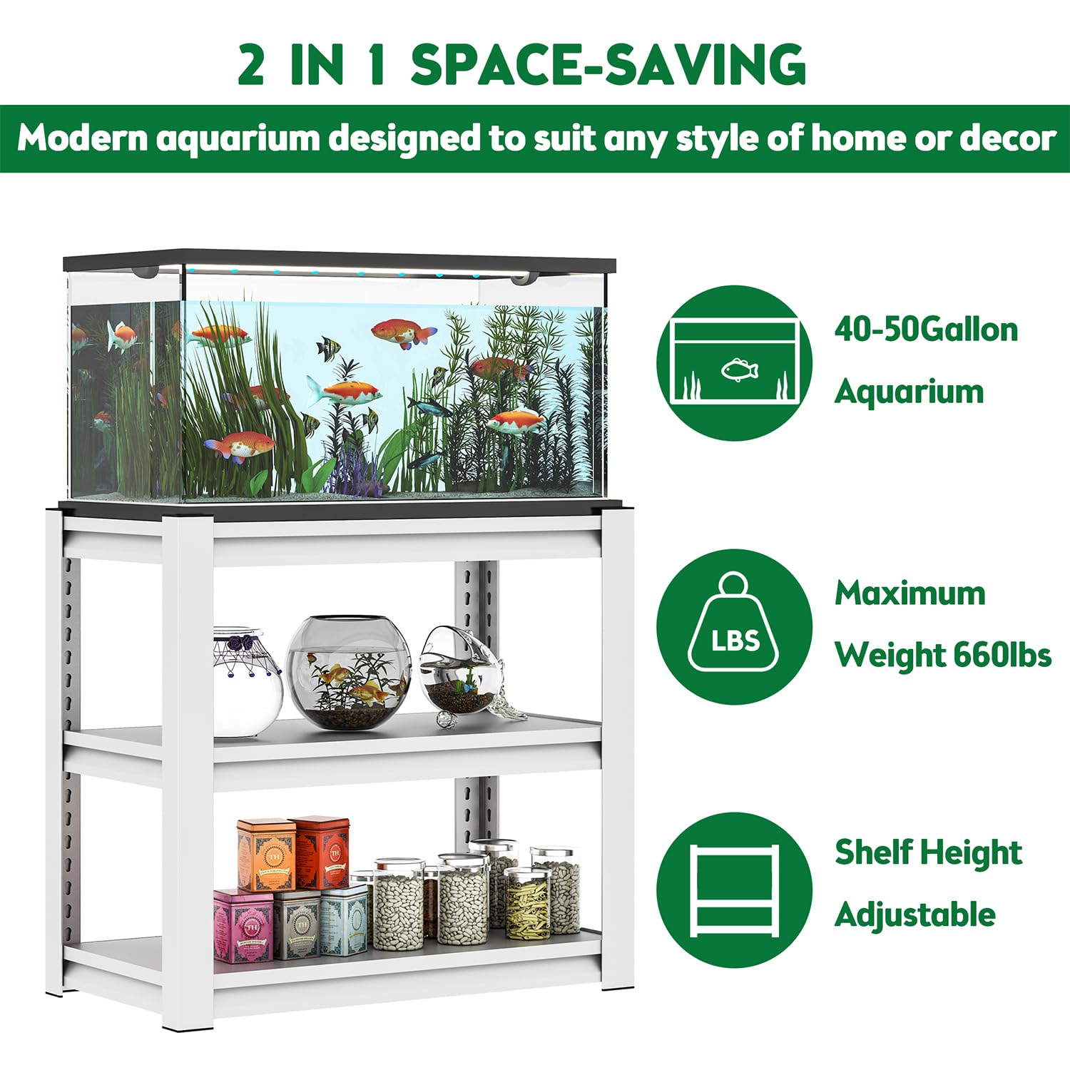 Image result for Black Aquarium Storage Rack 40-50 Gallon Metal Aquarium Stand With ...
