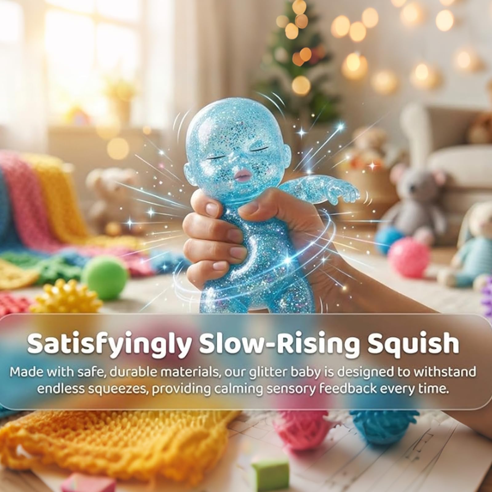 Glitter Babies Doll Squishies Stress Toy, Soft Squeezable Fidget Toy - Image 2