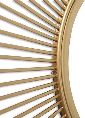 Miniatura 4 de WHW Whole House Worlds Espejo de acento explosivo, vidrio reflectante brillante, marco de metal circular, bisel insertado, acabado dorado dorado,