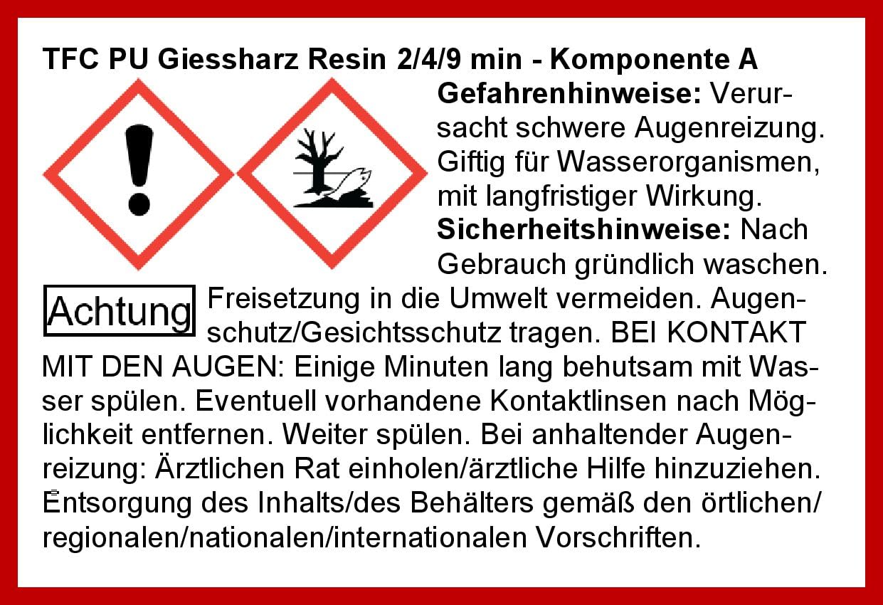 TFC PU Giessharz Resin 2 Min. I Zweikomponenten-Giessmasse I dünnflüssig, 10 kg (2 x 5 kg)