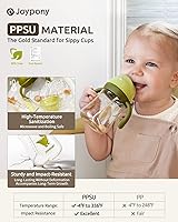 Vista 2 de Sippy Cups for Toddlers 1-3, Spill Proof Weighted Straw Cup with Handle for Baby 6 Months + old, 2 Pack, Total 4 Silicone Straws, PPSU, BPA Free, 9