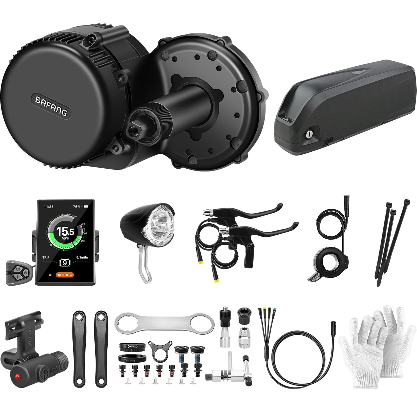Bafang Electric Bike Conversion Kit Mid Motor BBS-HD 48 V 1000 W Motor Accessories Display Optional Kit Downtube Battery