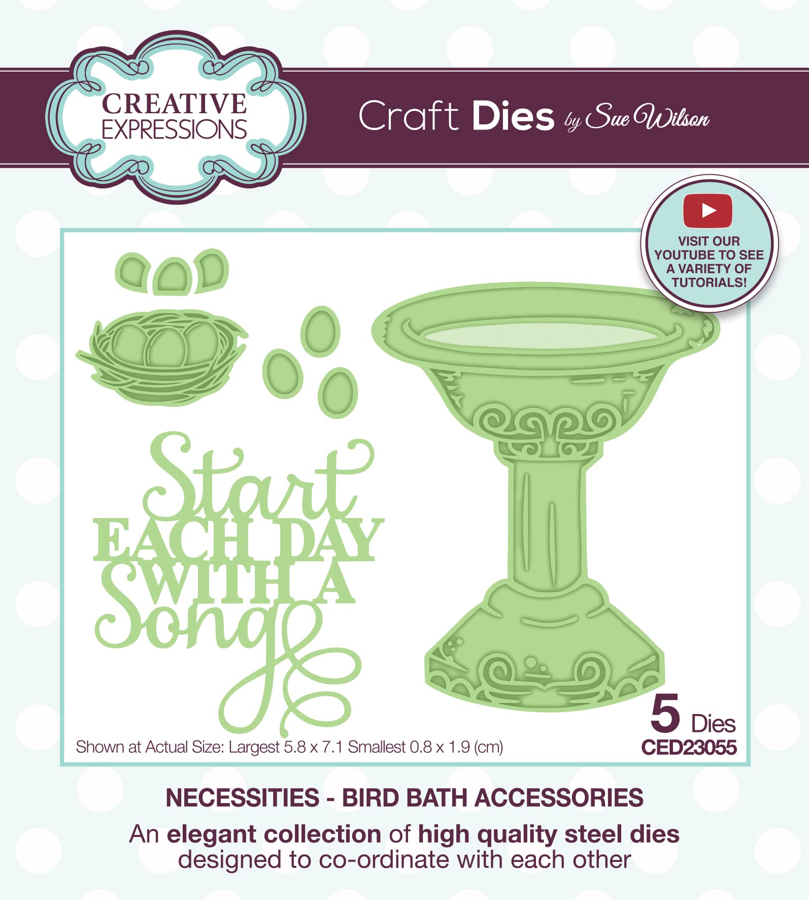 Sue Wilson - Necessities - Bird Bath Accessories - Craft Die