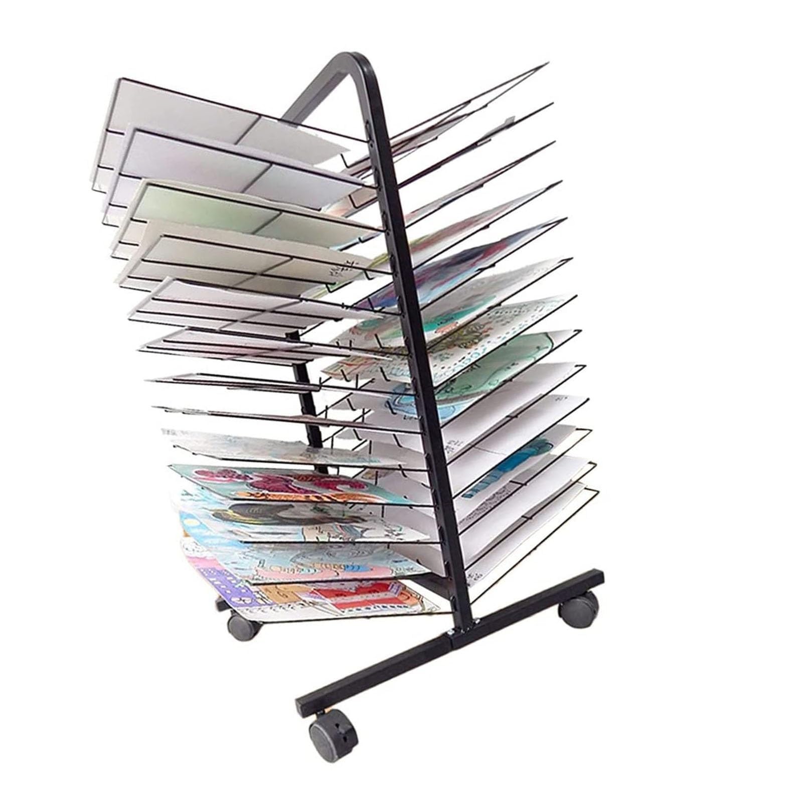 Aioneer Art Metal Artwork Storage Display Rack - Art Drying Rack For Classroom Paint Drying Rack, Efficient And Organized Drying Rack Art For Students' Masterpieces, For Classroo,50 Layers