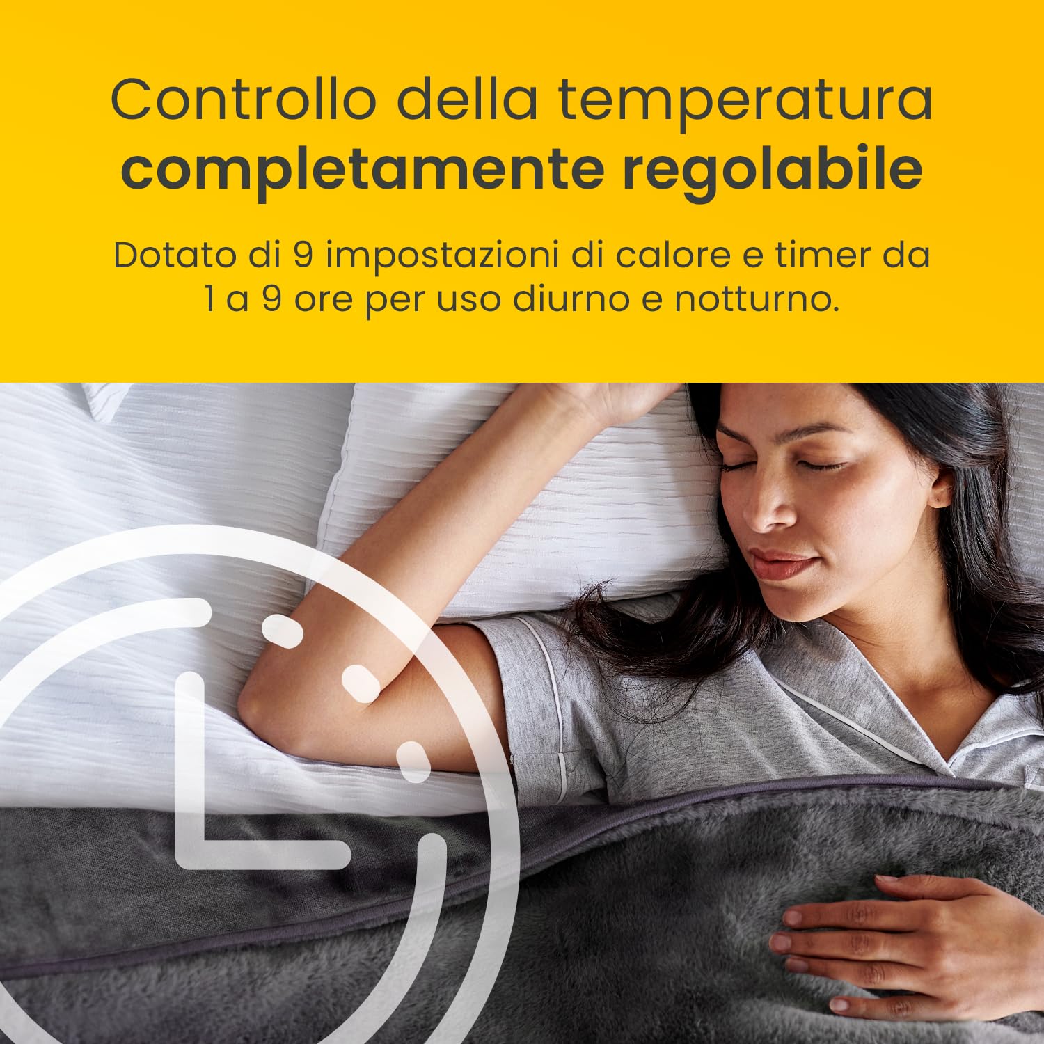 Cosi Home Coperta Riscaldante Elettrica 180x130cm in Pelliccia Sintetica. 9 livelli di calore, timer 9 ore, protezione surriscaldamento e telecomando - Coperta Termica