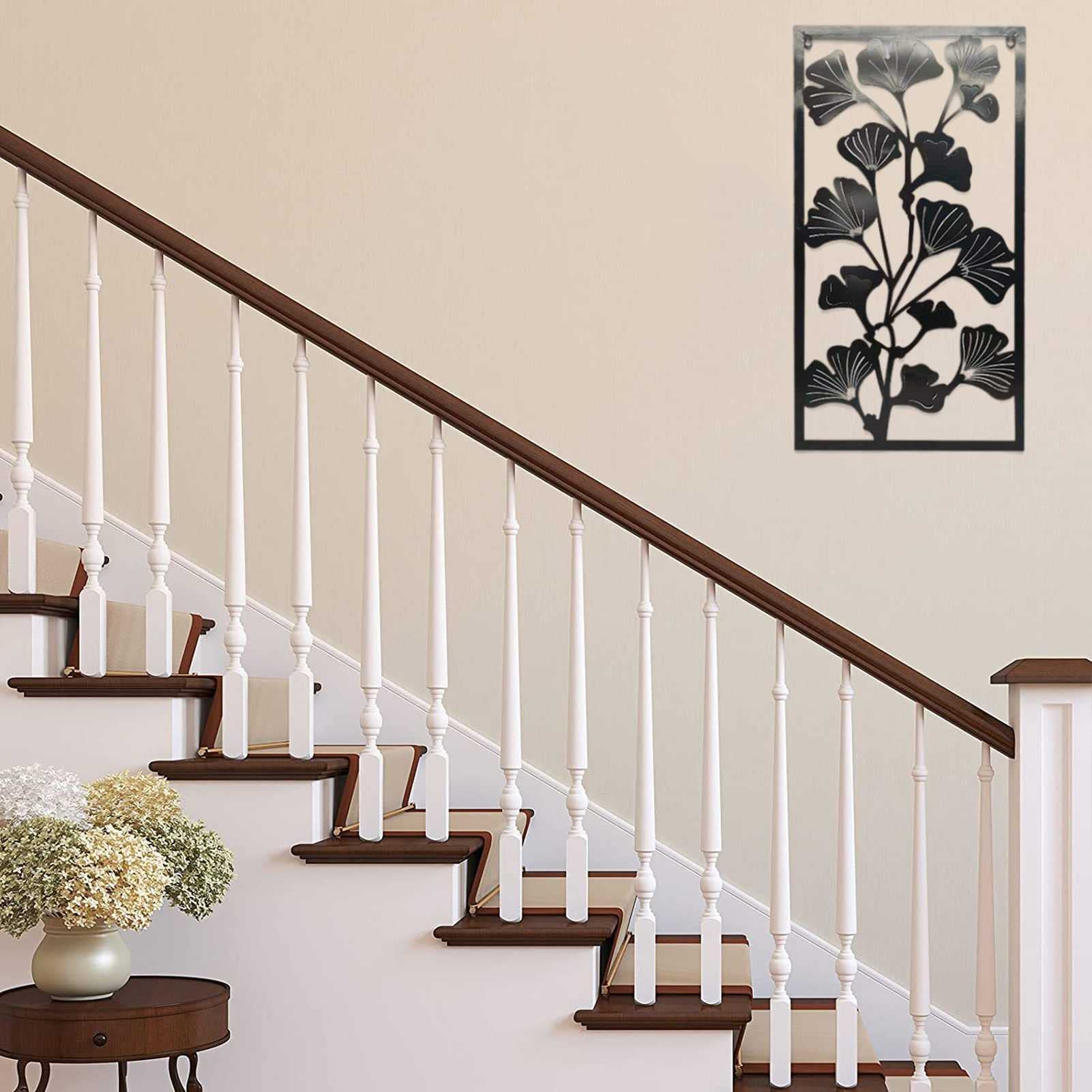 Kwiat Metalowy Wall Art Decor Iron Wall Wiszące Minimalistyczny Wystrój Domu Eleganckie Dekoracje Rzeźba Ścienne Dekoracje Dla Domu Salon Office Kryty Outdoor 30.1x 15.74 W