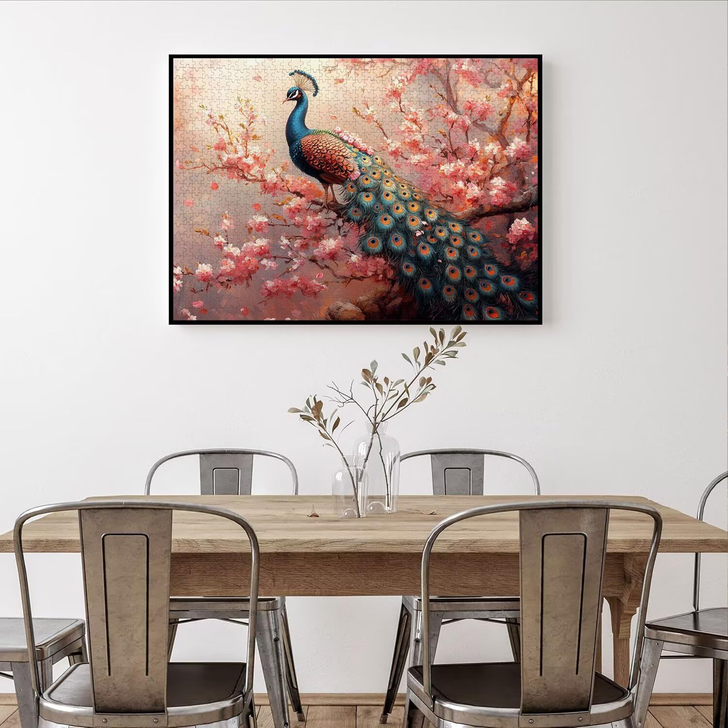Puzzle 2000 Pezzi Paone Puzzle Classici per Gioco Familiare, n-384 | Impossibile Puzzles, Intrattenimento Creativo, Rilassamento e Intelligence, Regalo per Amore e Amico, ciliegio in fiori