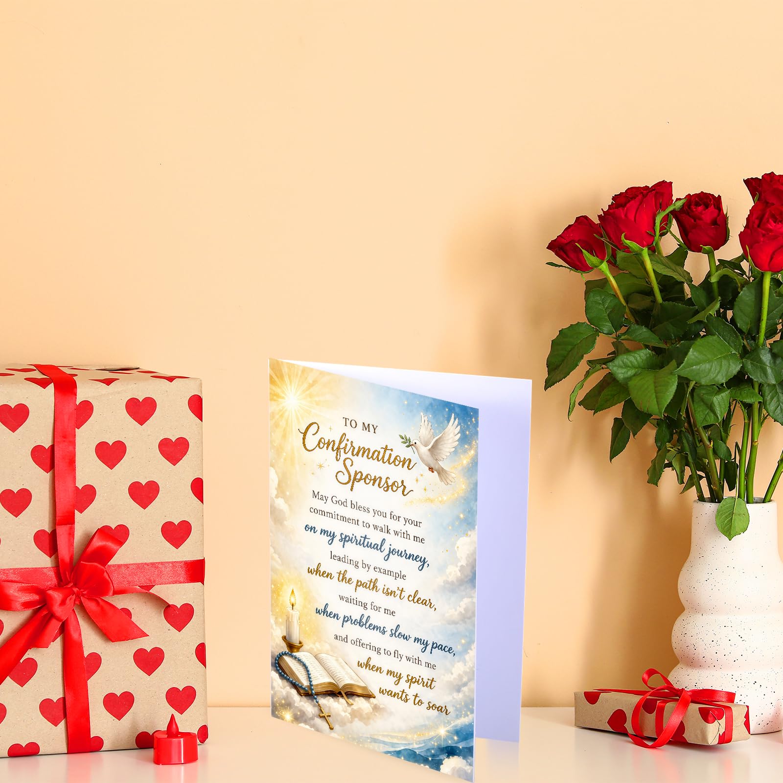 FrereFeter Confirmation Sponsor Card, Confirmation Sponsor Thank You Gifts for Women Men, Christian Catholic Gifts for Godmother Godfather, Sponsors Appreciation Gifts from Teen girls boys