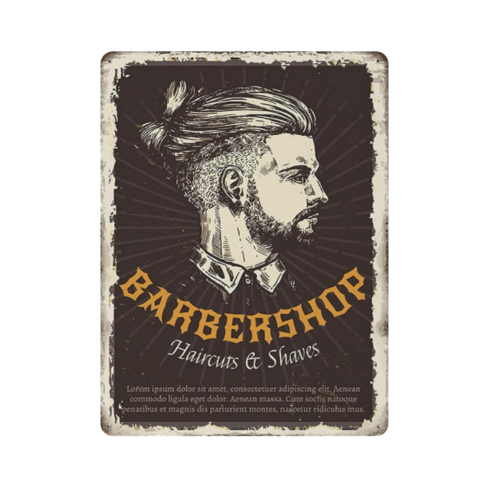 Metal Tin Sign Barbershop Haircuts Vintage Tin Poster Metal Sign Wall Decoration Country Kitchen Home Garage Decor 16"x12"