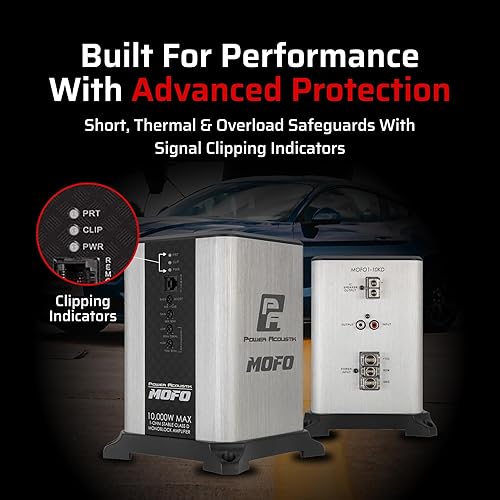 Miniatura 4 de Power Acoustik Amplificador monobloque clase D – Amplificador de subwoofer mono de 10,000 vatios para audio de coche, compacto y elegante