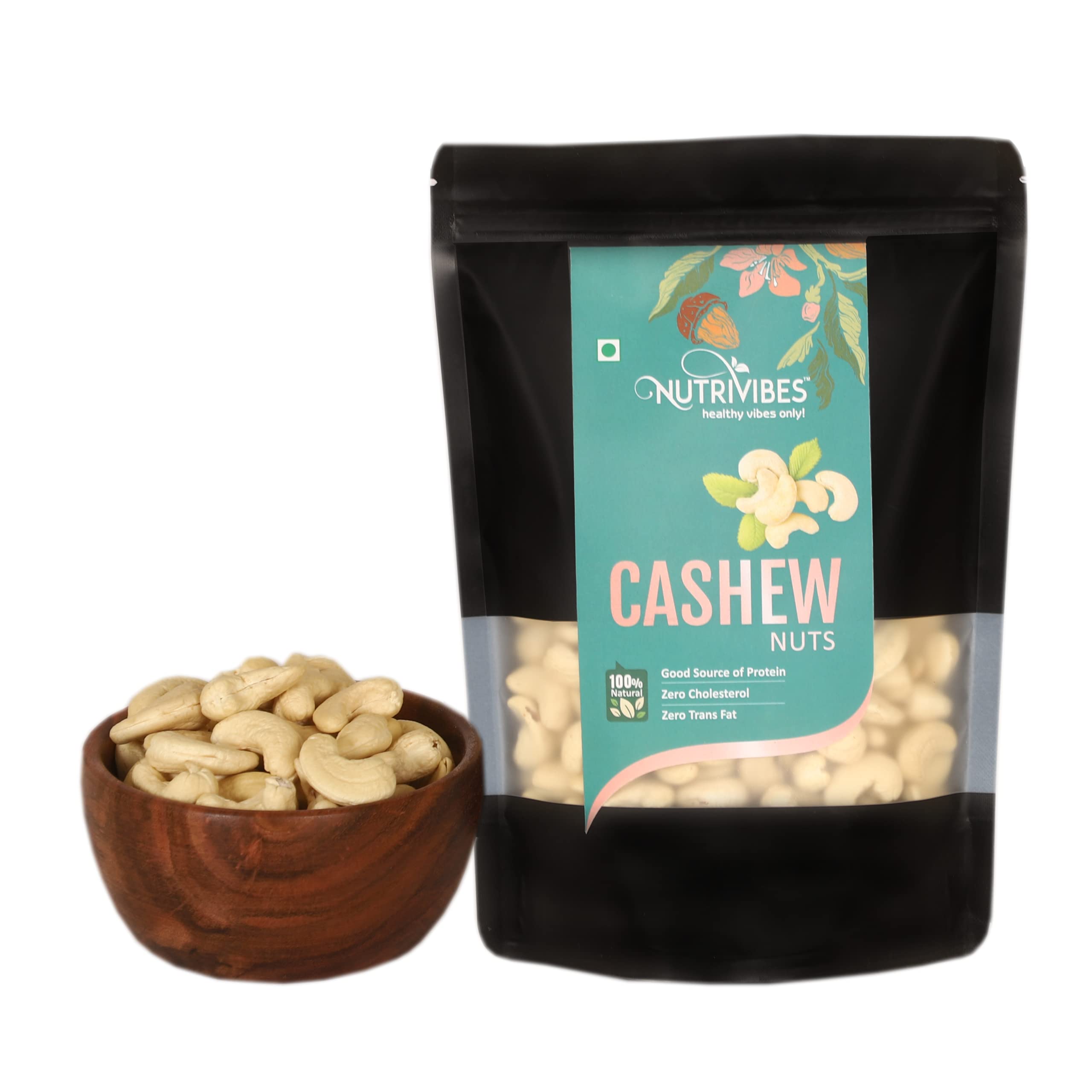 Nutrivibes Whole Cashew Nuts 250 Gram