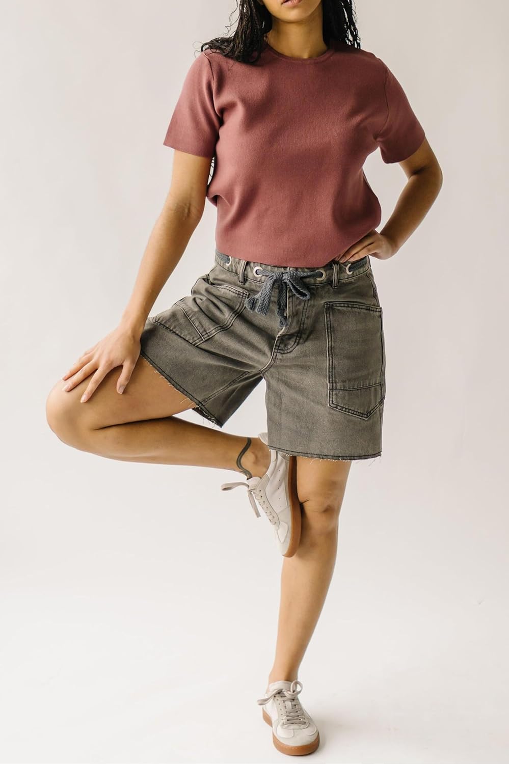 Jean Shorts Womens Drawstring Low Waist Wide Leg Denim Shorts Y2k Summer Jorts with Pockets - Image 5