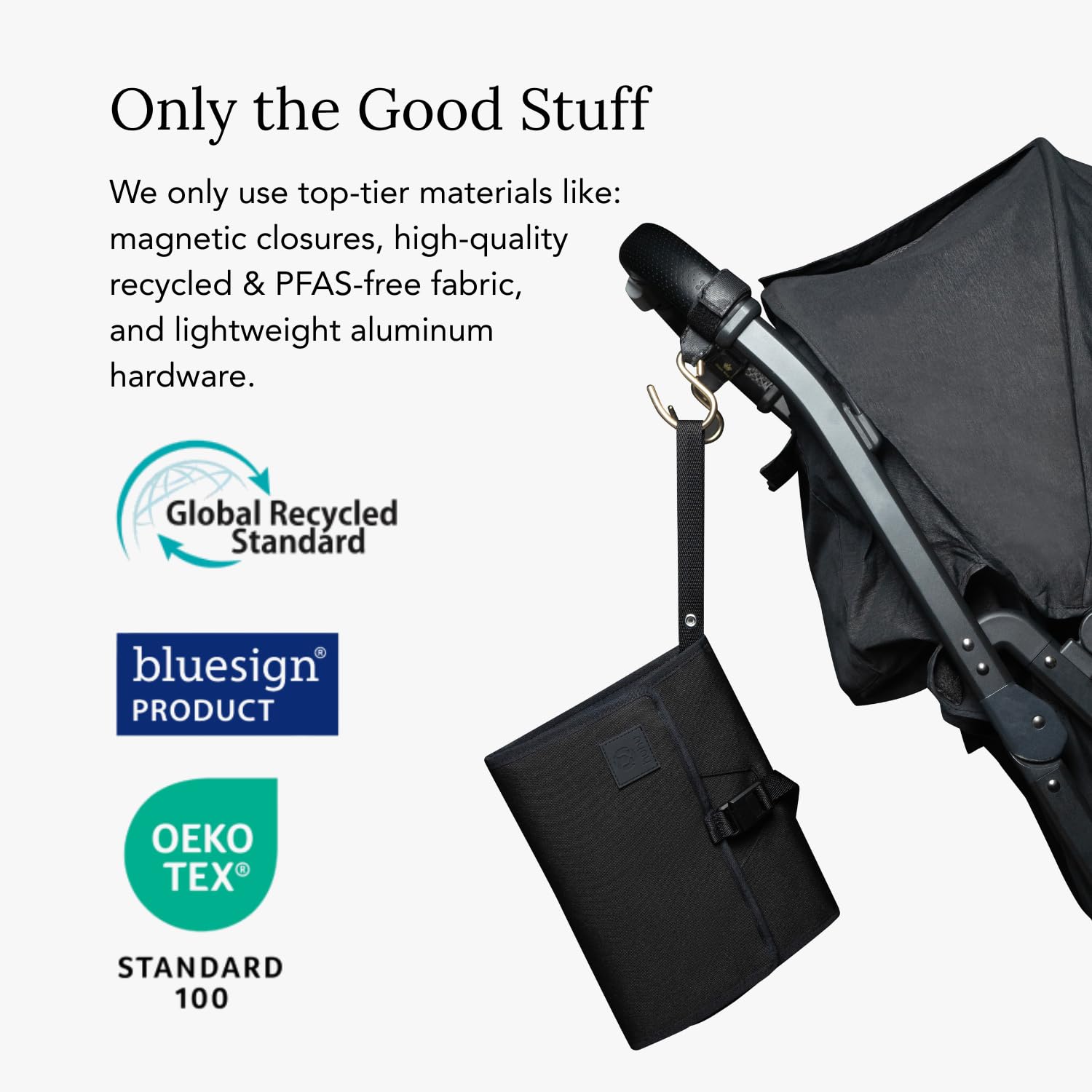 Huhu Cartera cambiadora de bebé, compacta, portátil, cambiador de pañales para viajes, lavable y plegable (mediano (dle of The Night) negro)