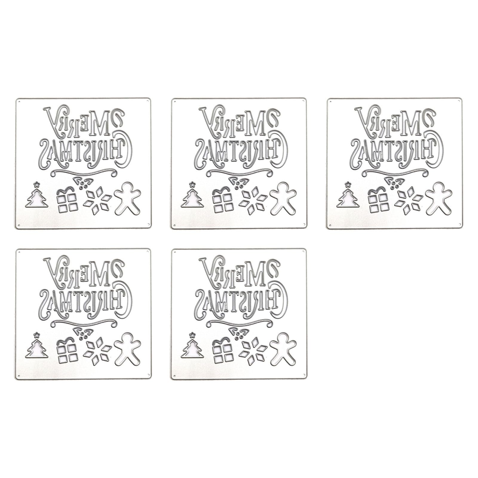 Elnwnnkc 5 Pcs Merry Christmas Metal Die Cut for Greeting Card Making Scrapbooking Decorations Christmas Cutting Dies Stencils