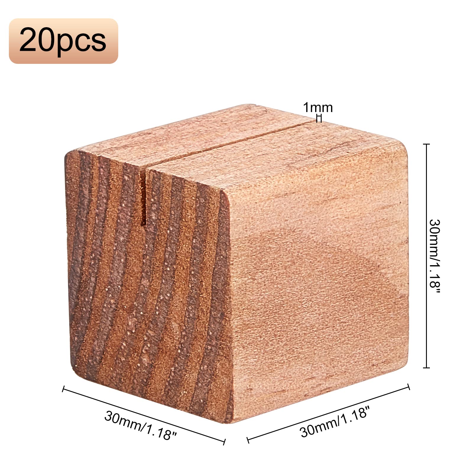 OLYCRAFT Lot De 20 Porte-Cartes En Bois Massif – Supports Mini Pour Noms, Numéros De Table, Photos Ou Menus Mariage