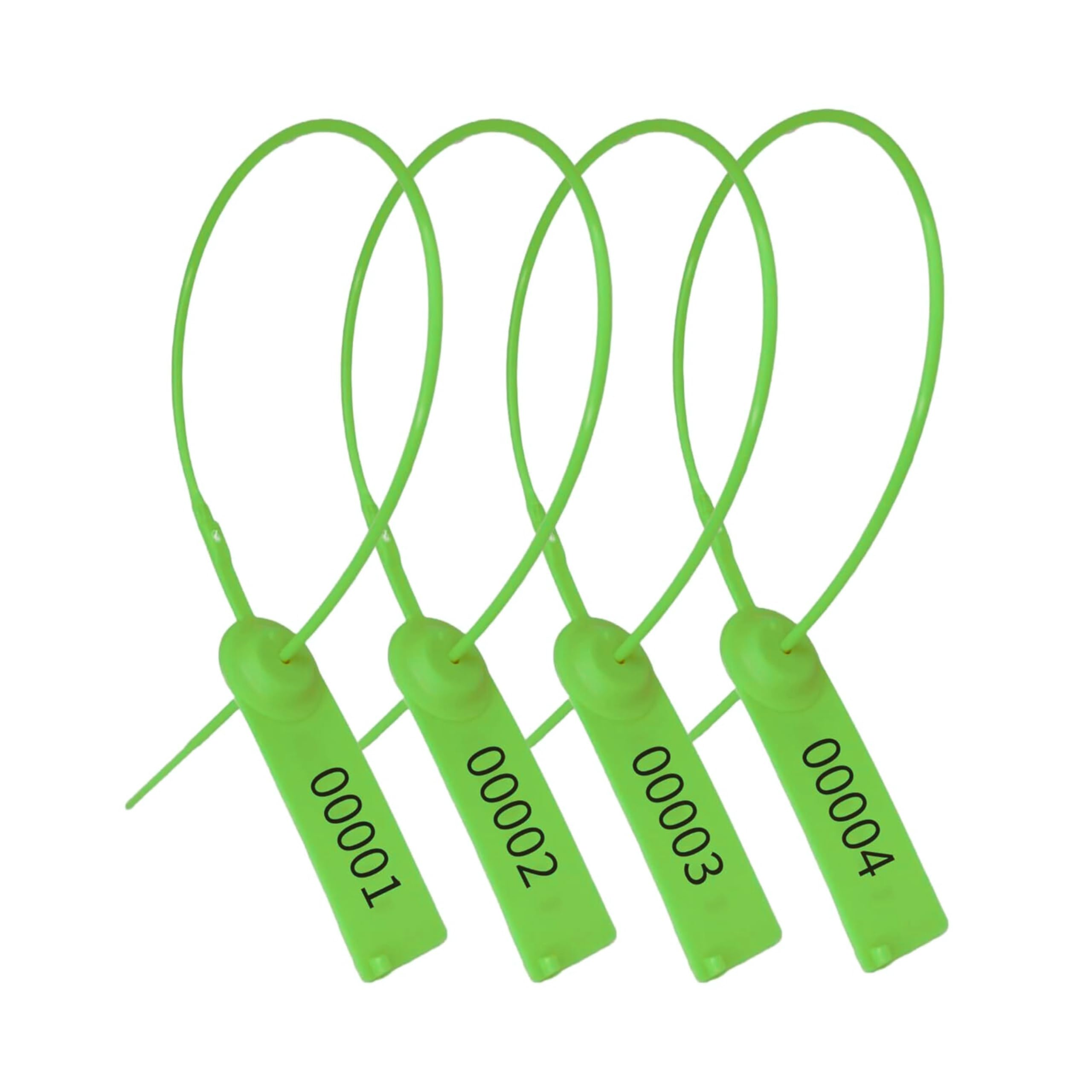 Security Cable Seal Pull Tight | Fire Extinguisher Seal Safety Rope Wire Seal | Plastic Seal Tag Chemical Drum Milk Can Courier Bag Wagon Bin Locking Seal | 100 PCS | (Green)