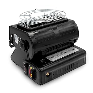 Yinleader Calefactor de gas cerámico para exterior, tiendas de campaña, camping, 1,3 kW, color negro