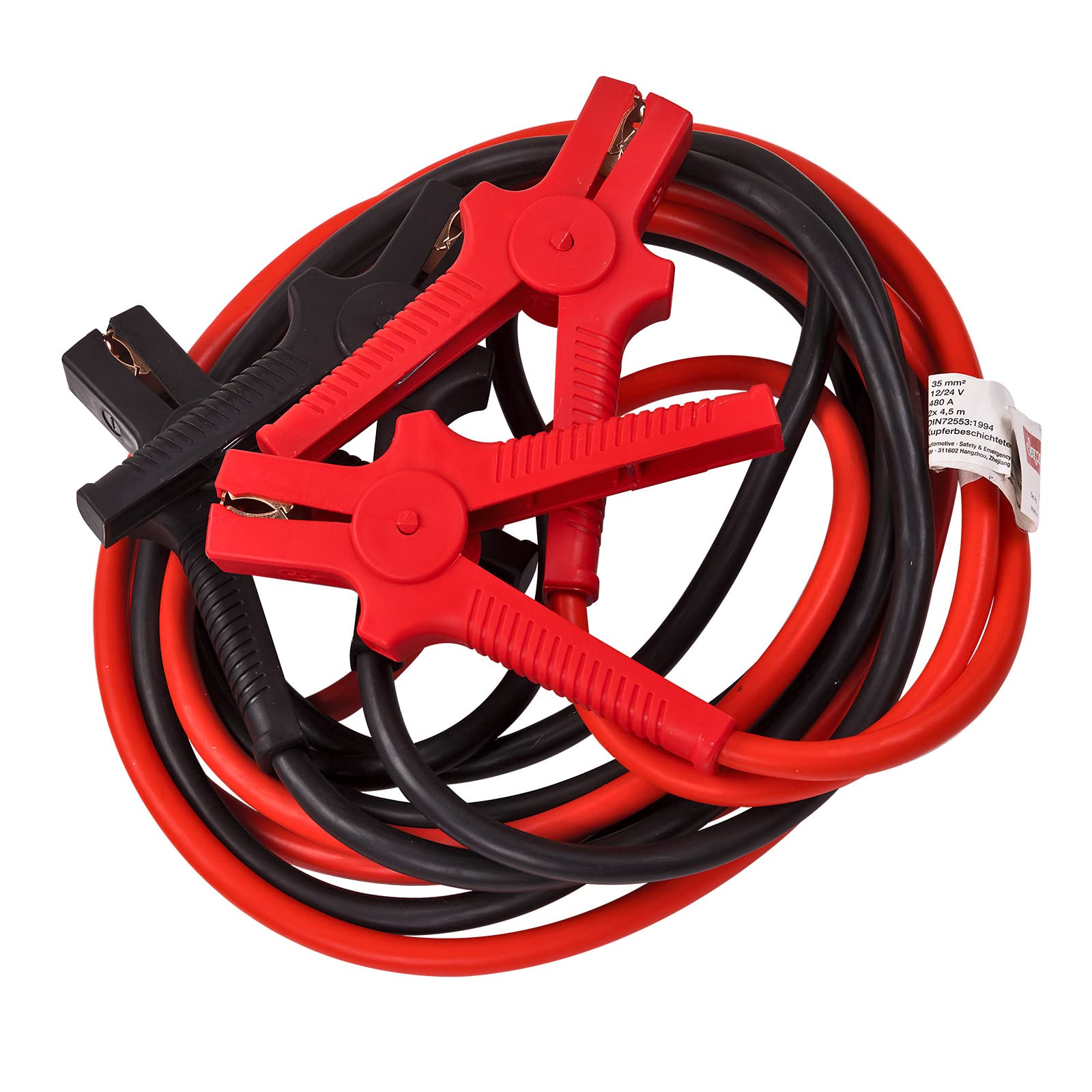 DEMA Starthilfekabel 35 mm² / 4,5 m – Überbrückungskabel, Starterkabel – robust, langlebig, sicher – für KFZ, PKW, Auto, Starthilfe, Werkstatt, Pannenhilfe, Batterie