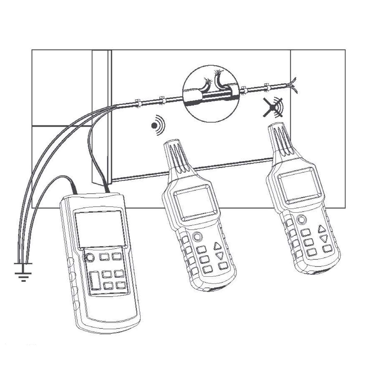KPS-CC840 Localizador de Cables - Detector de Cortocircuitos y Roturas de Cables, Tuberías y Conductos Hasta 2.5m de Profundidad - CAT III 300V