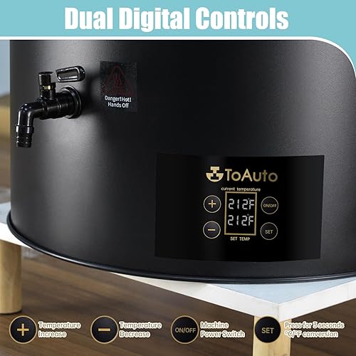 Vista 6 de TOAUTO Derretidor de cera digital comercial de 60 libras, máquina de fabricación de velas eléctrica extra grande de 30 L para control de temperatura