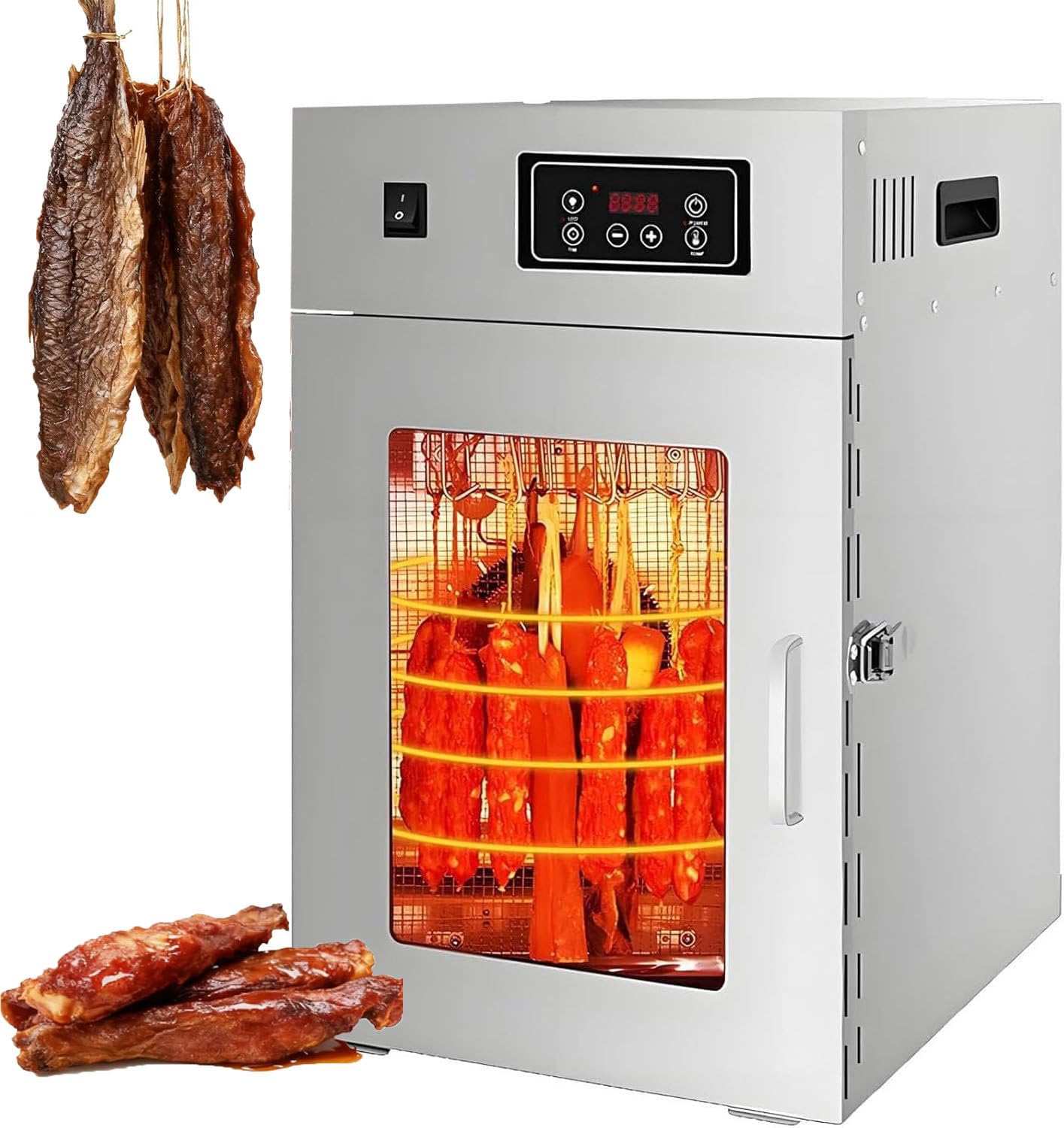 LjlXanthiper Food Dehydrator Machine,Meat Curing Chamber Box Food Dehydrator,Heavy Duty Food Dehydrator,14 Hooks,30-90°c Temperature,Dehydrator for Meat Beef Herb Fruit Vegetable Nut