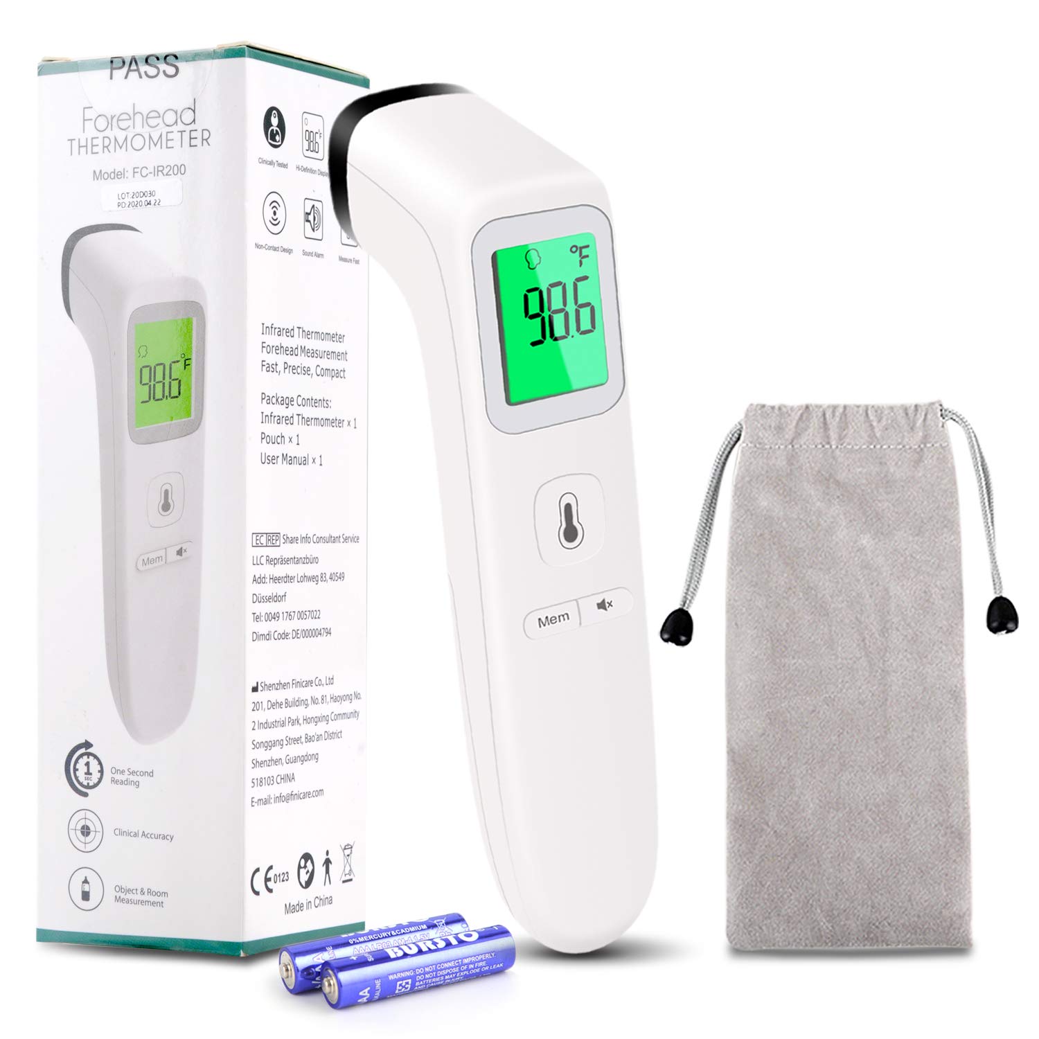 Non-Contact Thermometer for Adults and Kid,No Touch Infrared Forehead Thermometer for Fever, Smart Temperature Gun Reading Detection on Forehead