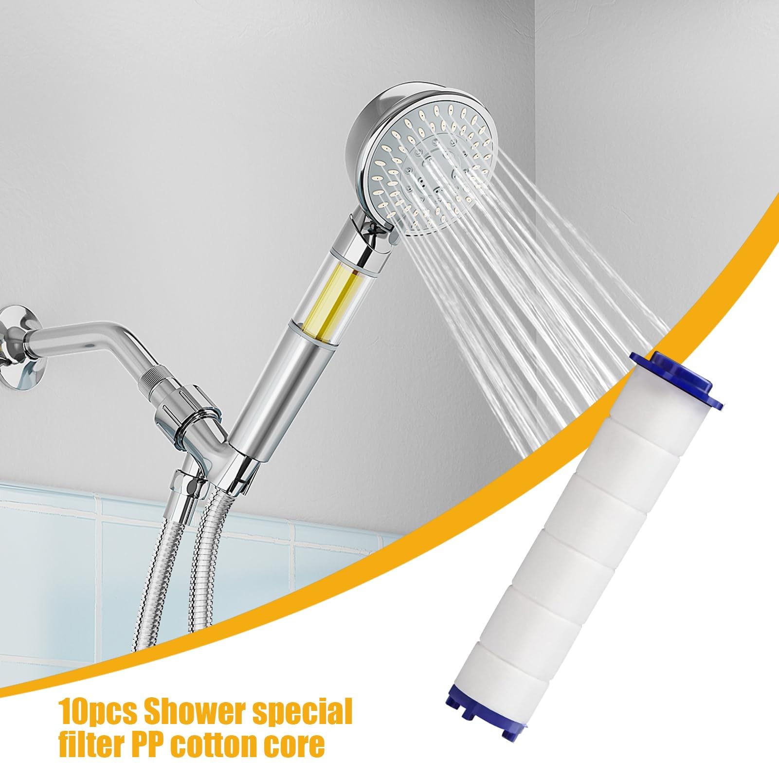 Premium Duschfilterkartusche Nachfüllpack – langlebiger Wasserreiniger, einfach zu installieren, entfernt Chlor, Schwermetalle und Ablagerungen für gesündere Duschen