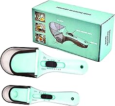 Adjustable Magnetic Measuring Spoons Sets and Dispenser Tools for Spices, Cooking Baking Rice Flour Oil Cups & Jugs, Tablespoons Teaspoons Scoop, Kitchen Scale Aid, Dog Food Measurement Gadgets 2023