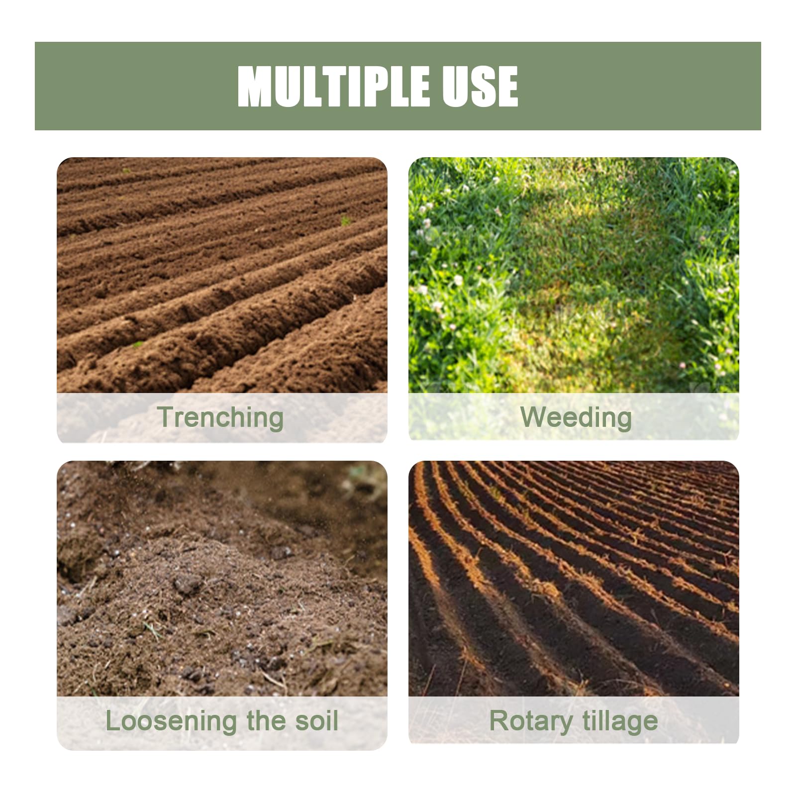 Mini motoculteur électrique portable sans fil avec 2 piles rechargeables pour ameublir le sol et désherber dans les jardins et les serres