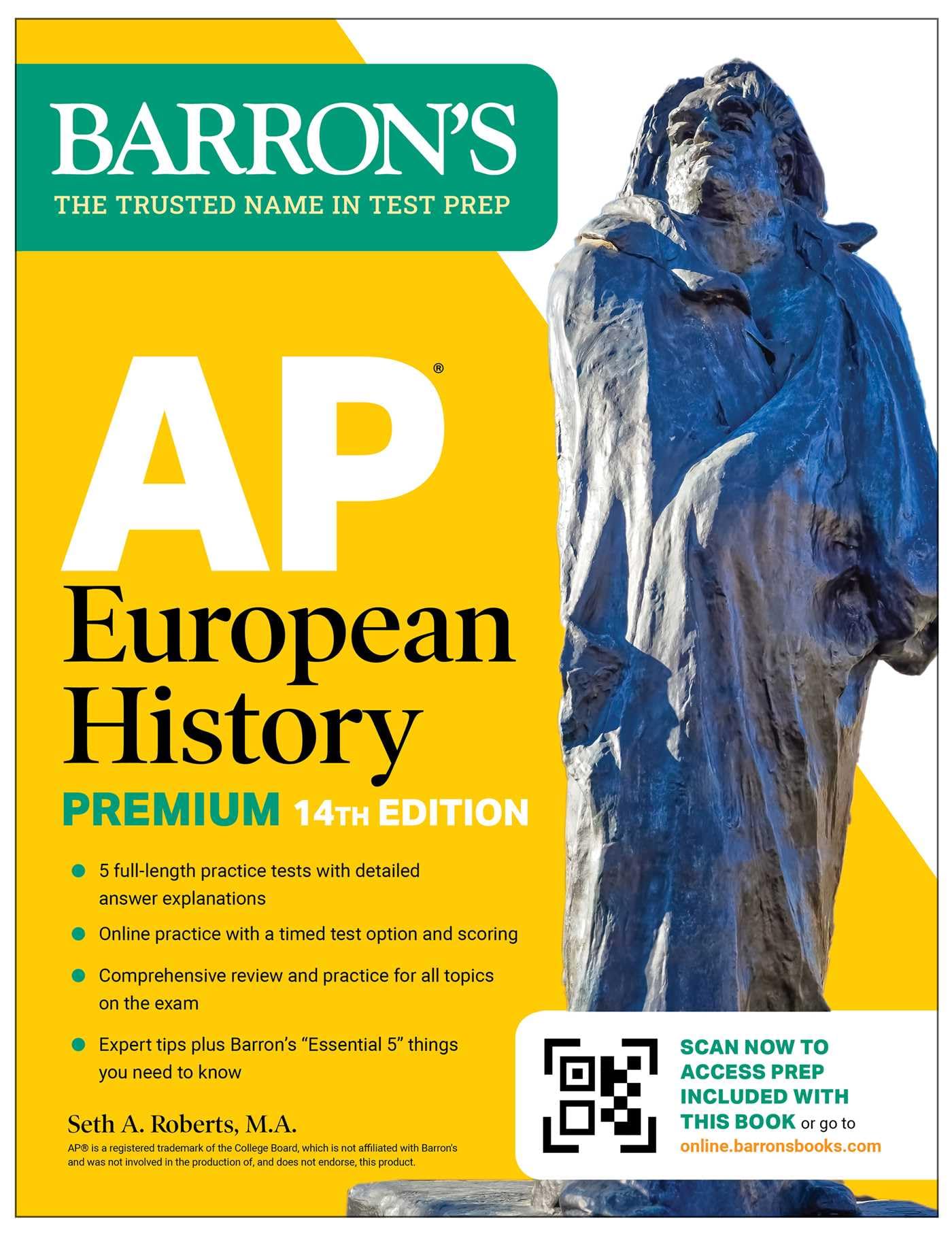 AP European History Premium, Fourteenth Edition: Prep Book with 5 Practice Tests + Comprehensive Review + Online Practice (2026) (Barron's AP Prep)