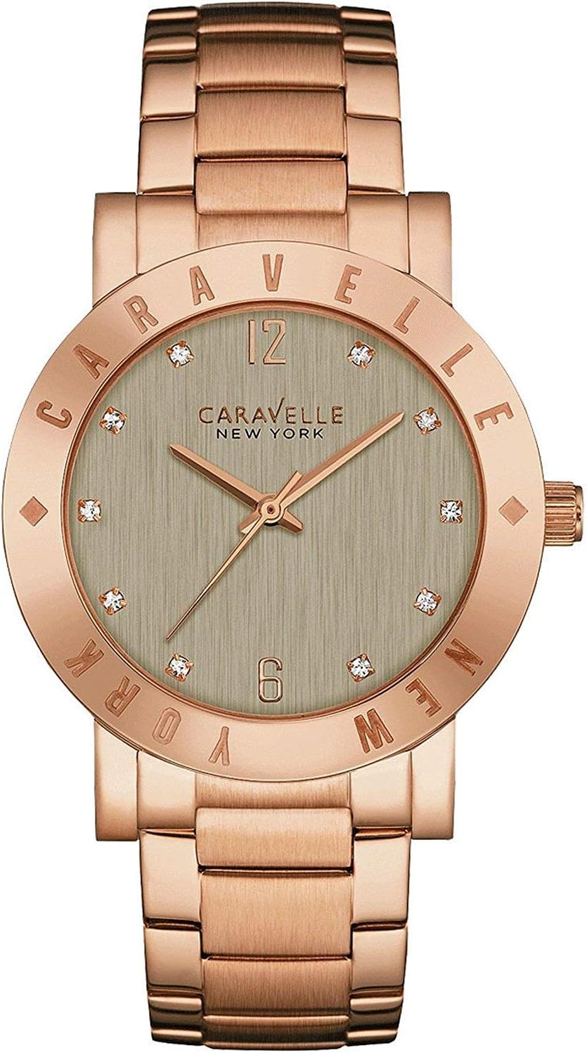 Ladies Rose Gold Plated Crystal Set Bracelet Watch 44L203