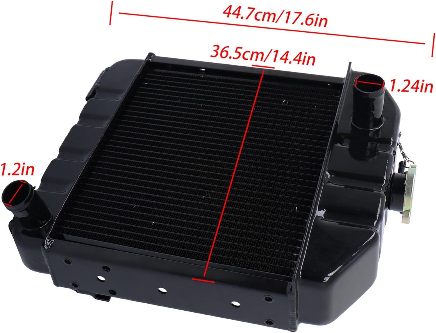 2 Row Aluminum Radiator 15553-72060 Replacement for Kubota B6100 B7100 B6100HST-DT B6100HST-E B7100HST-DT B7100HST-E