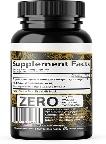 Miniatura 8 de Shilajit Pure Himalayan Cápsulas (suplemento de ácido tévico) 1,000 mg de extracto orgánico de Shilajit por porción, 120 unidades (más de 85