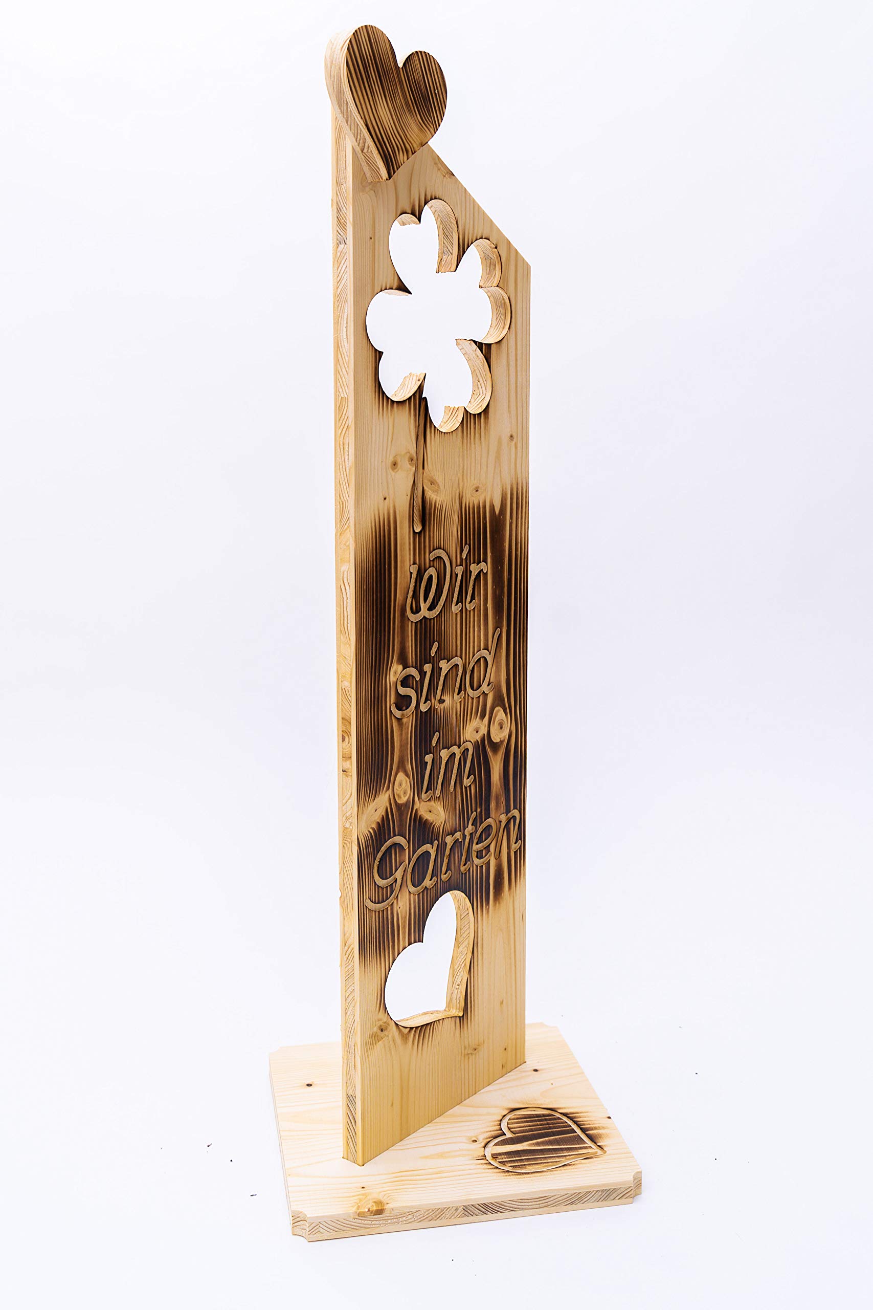 Deko Schild geflammt Herzlich Willkommen NR25 Wir sind im Garten Tür Stele Türschild