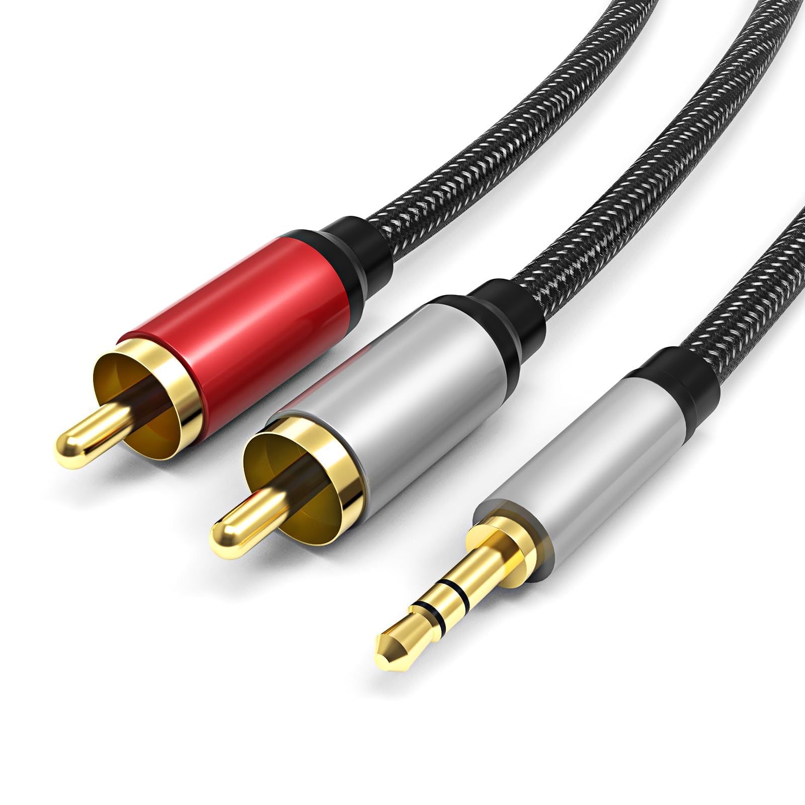 Cable RCA de 3,5 mm auxiliar y extensor de audio analógico trenzado de 30m 8