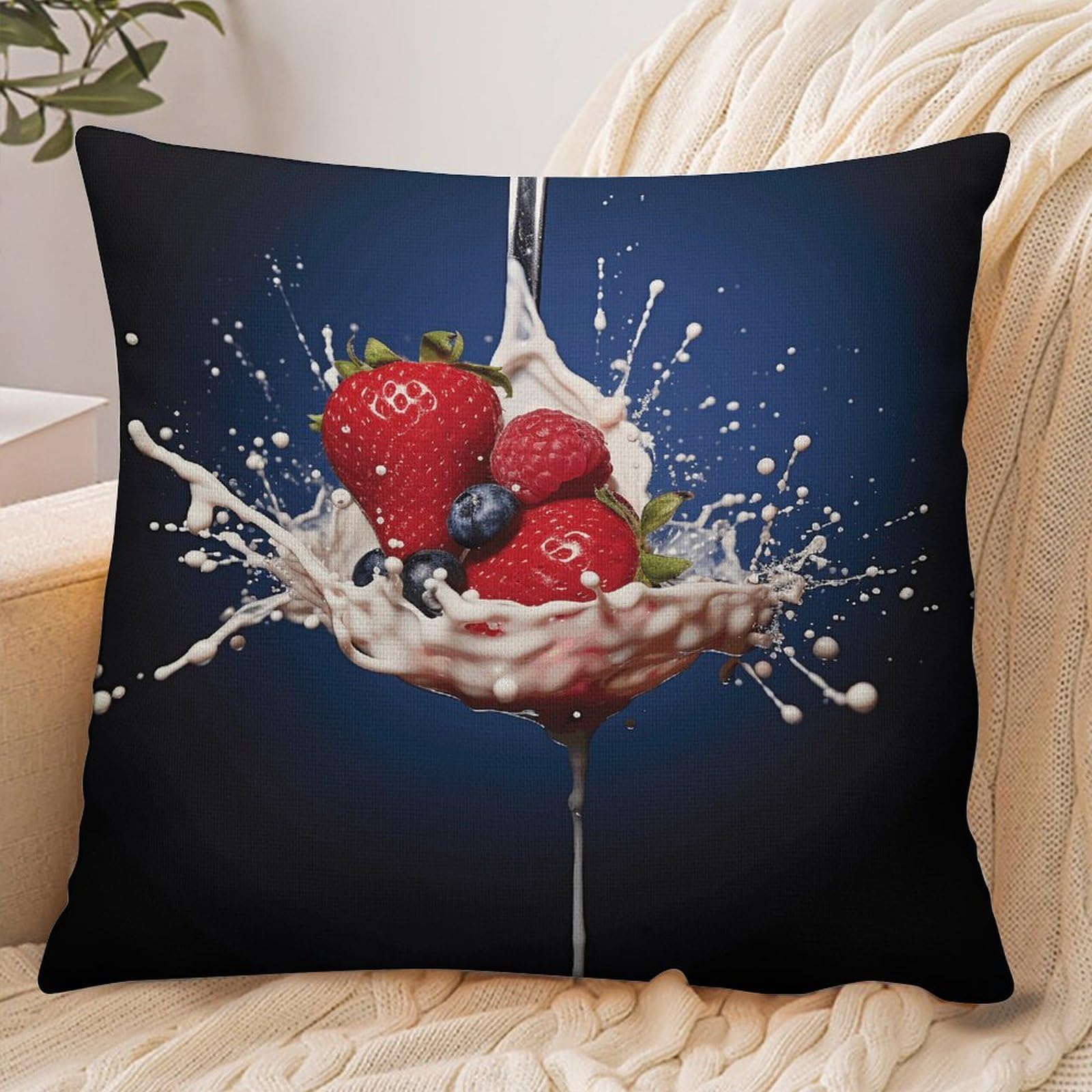 Fekiloot Style Fruit In Spoon Pillowcase Pillow Sham Pillow Case