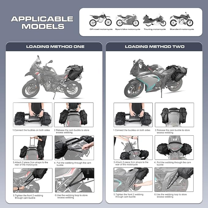Alforjas para moto impermeables 28L Rhinowalk miniatura 5