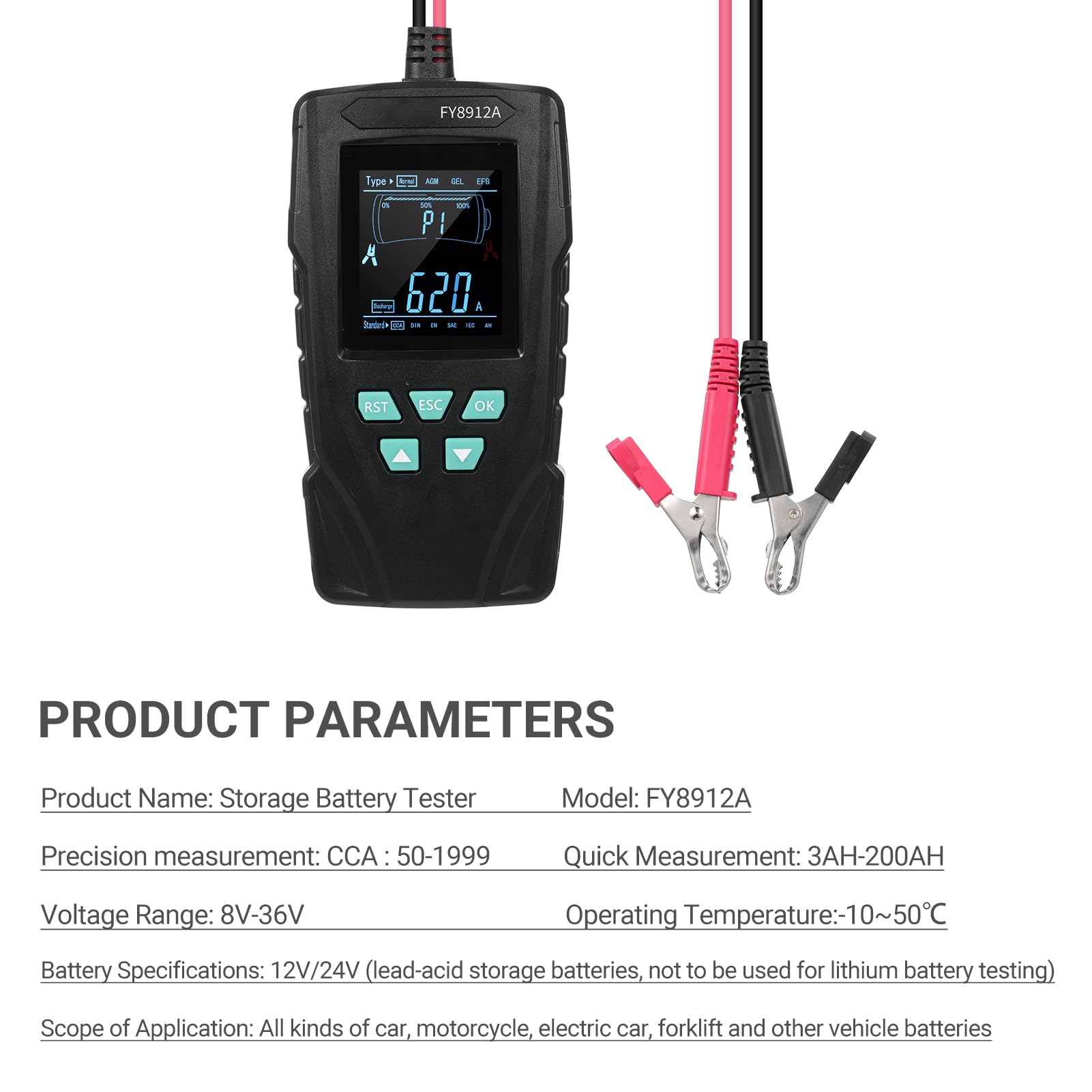 TESTER BATTERIA AUTO ANALIZZATORE DIGITALE BATTERIA AUTO PER LA DIAGNOSTICA PROFESSIONALE