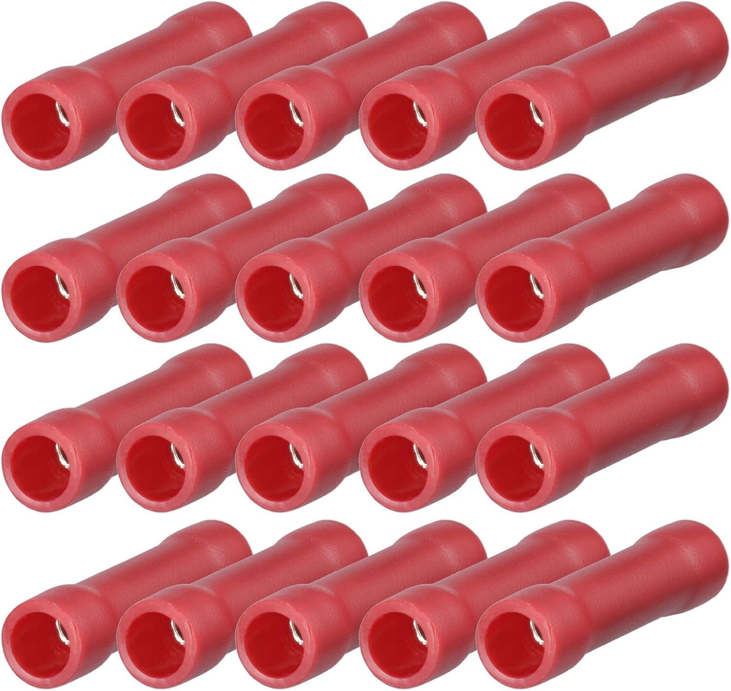 20 pcs Insulated Quick Splice Wire Sleeves Wire Sleeve Connectors (Red)