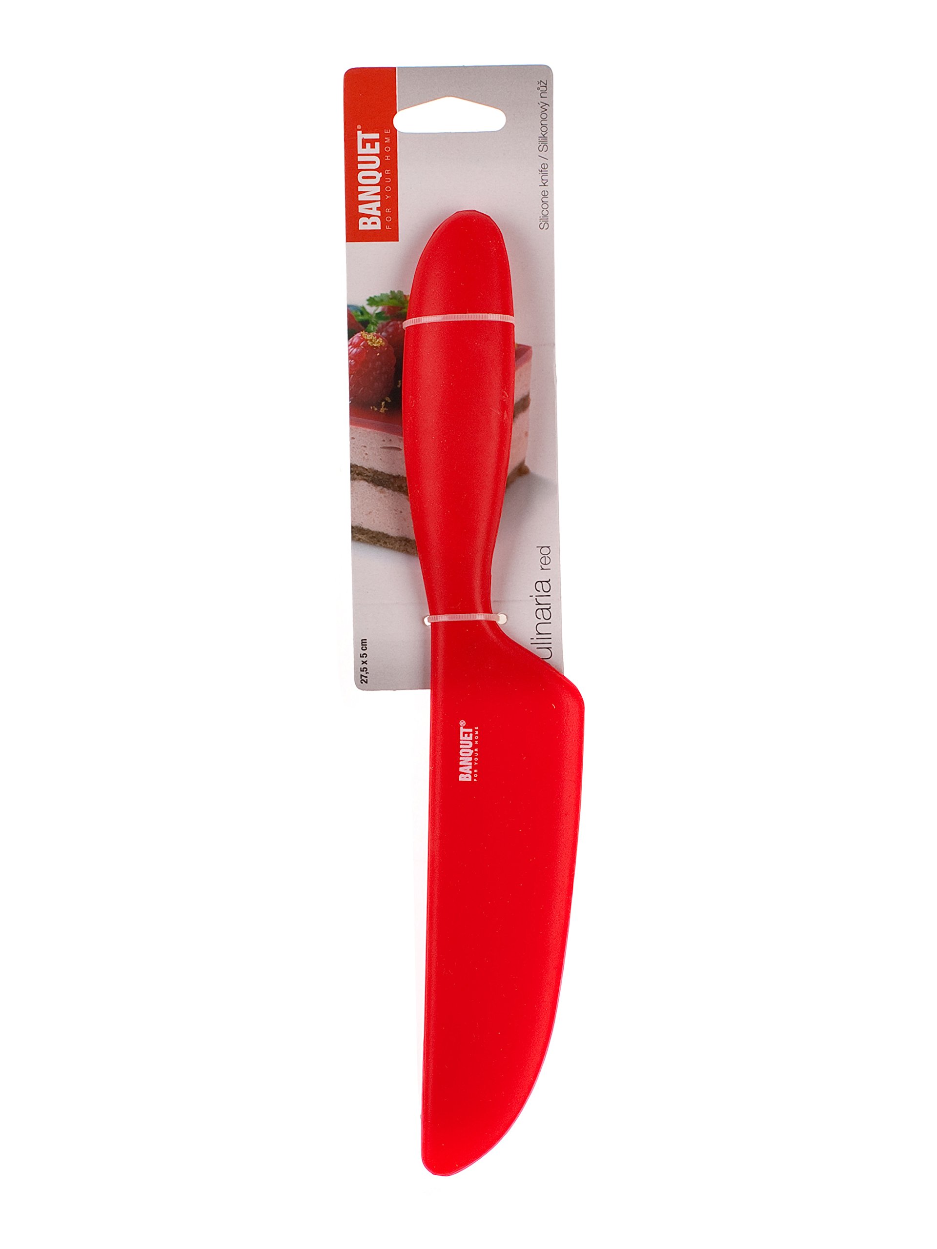Banchetto culinaria Coltello, Silicone, Rosso, 6.5 x 32 x 1.5 cm