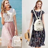 Vista 6 de Bonita mochila de piel con lazo para mujer